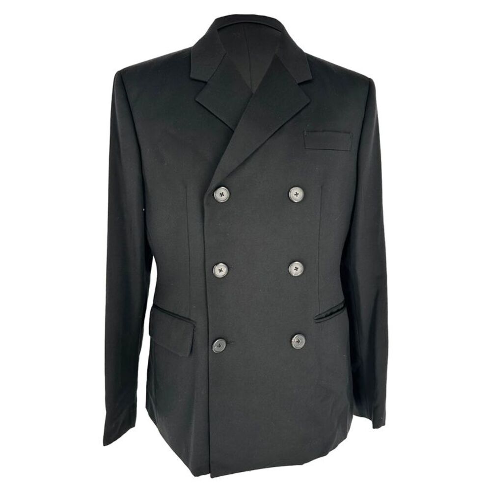 Prada Double-breasted Blazer in Black Wool